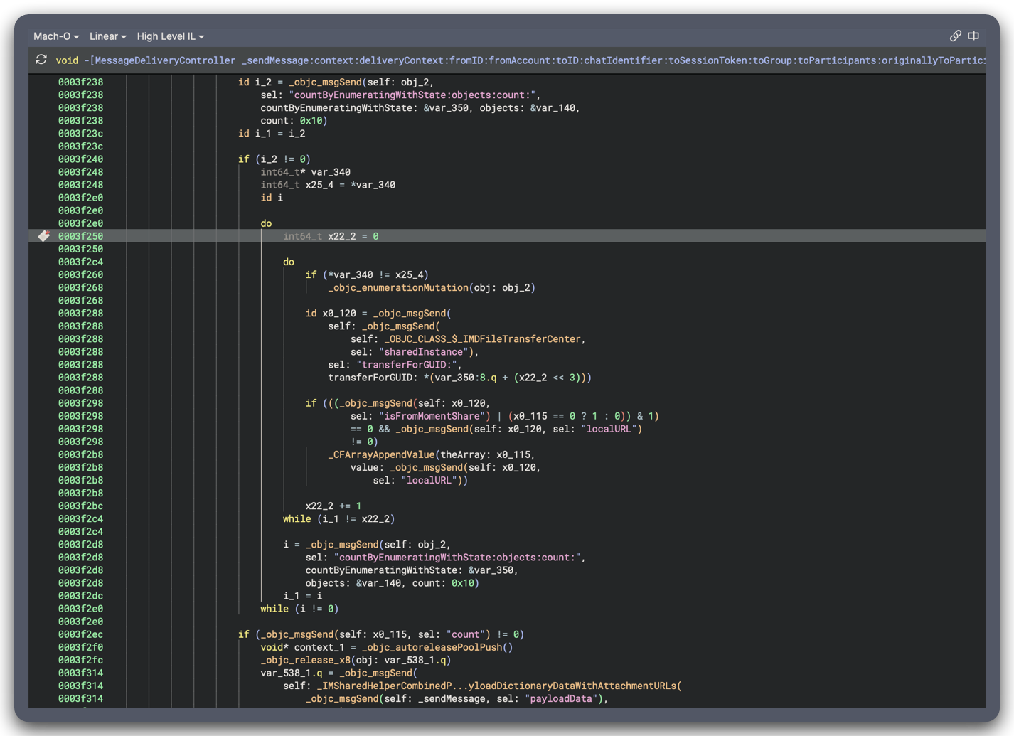 Binary Ninja HLIL resolving rich-link file transfer GUIDs to local URLs